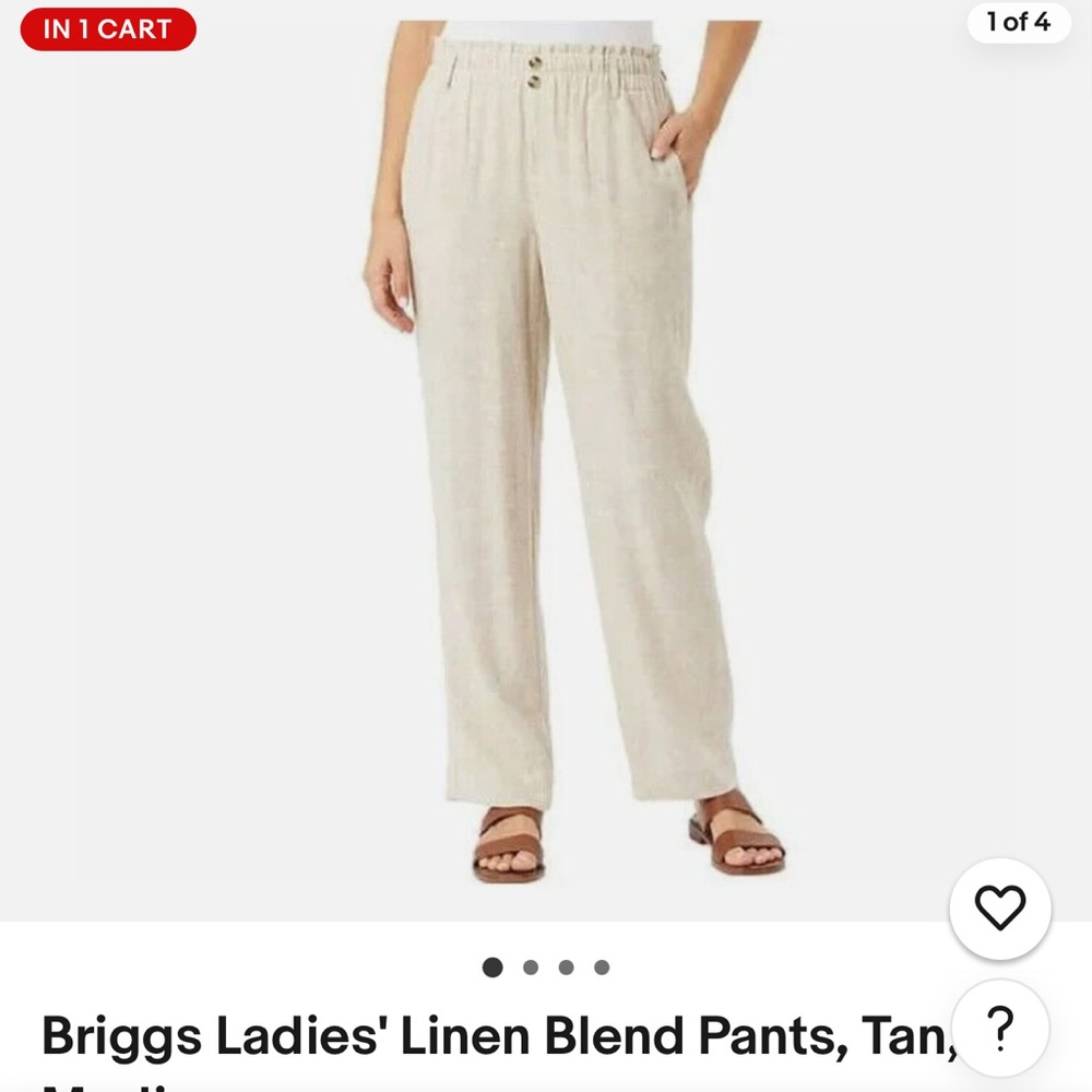 Briggs Ladies’ Linen Blend pants color tan size medium very Comfortable